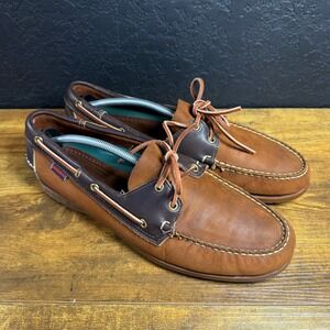 Sebago Docksides Mens 12 W Brown Leather Boat Shoes Made in USA B6460